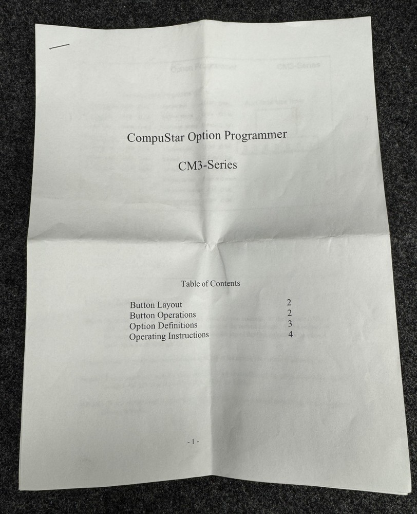COMPUSTAR OPTION PROGRAMMER CM3-SERIES RARE/VINTAGE/FIRSTECH/HARD TO FIND