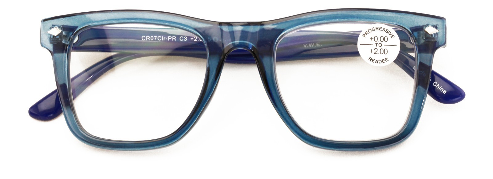 Men Progressive Bifocal Reading Glasses – No Line - Clear Zero Power On Top Read