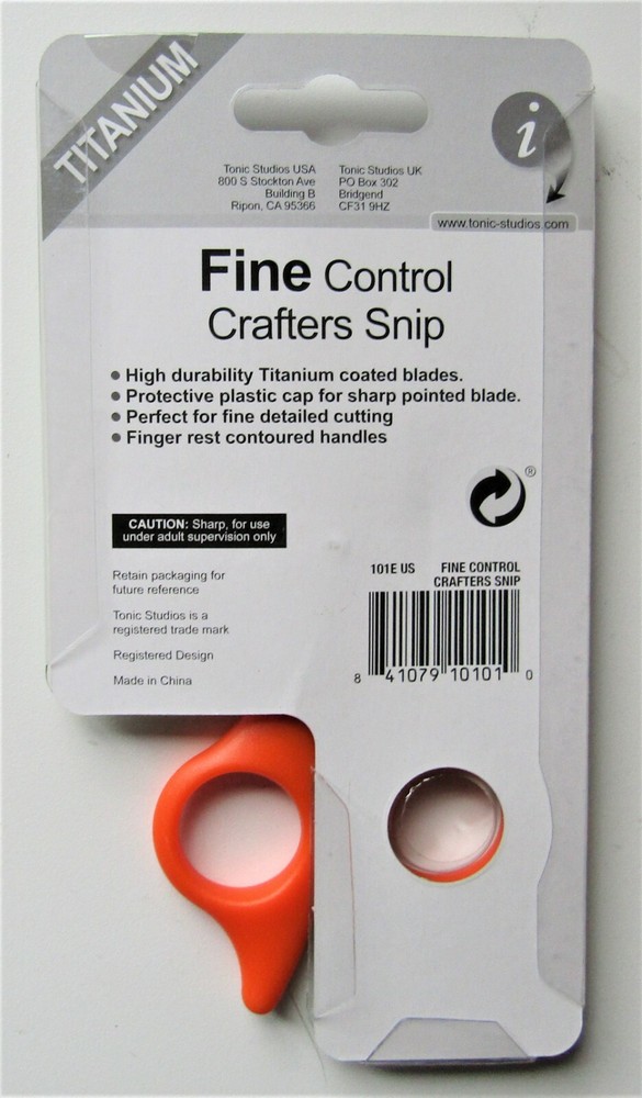 2 pair Tonic Studios Fine Control Crafters Snip Titanium Blades Orange Handle