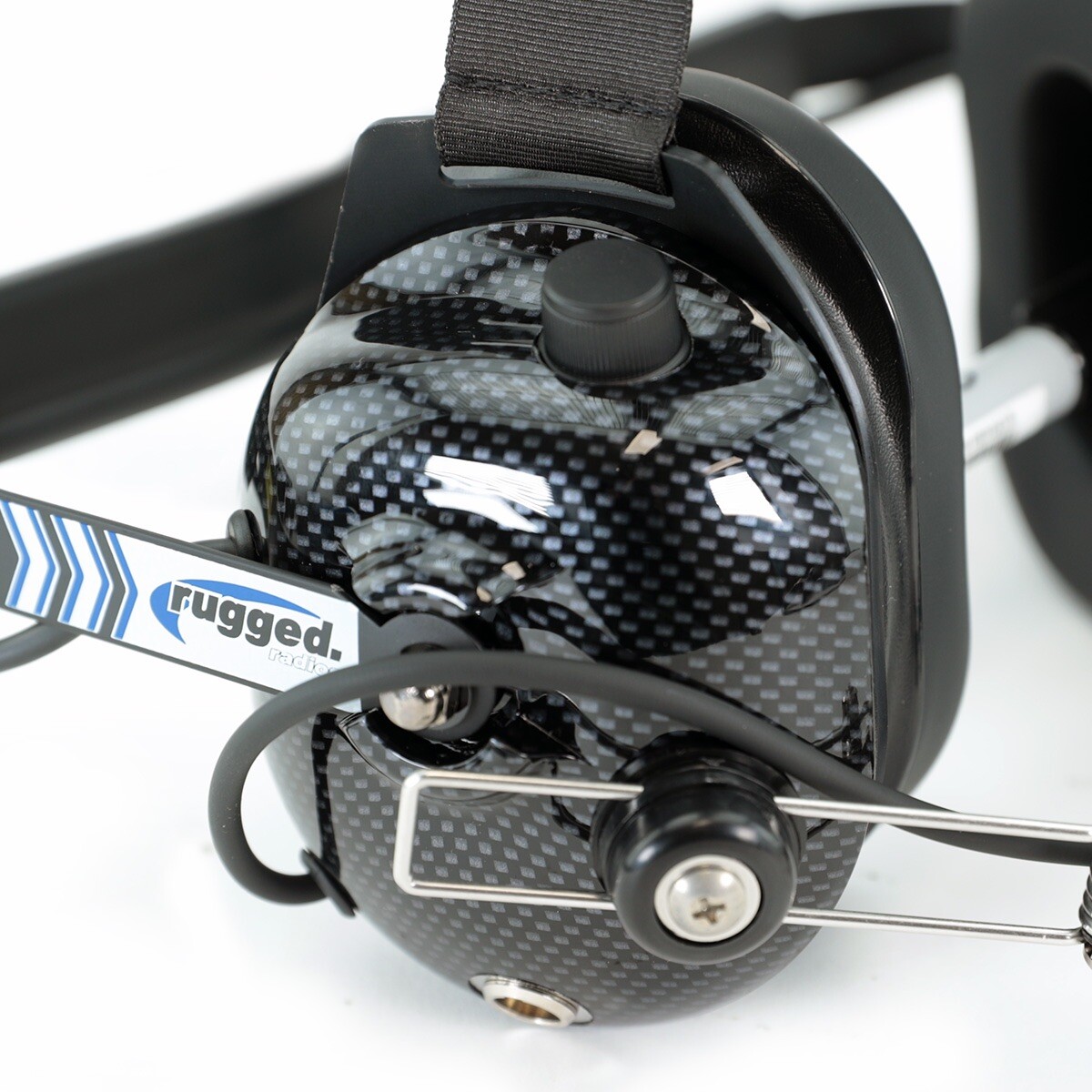 Rugged Radios H41-CF Behind the Head Carbon Fiber NASCAR Racing Two Way Headset