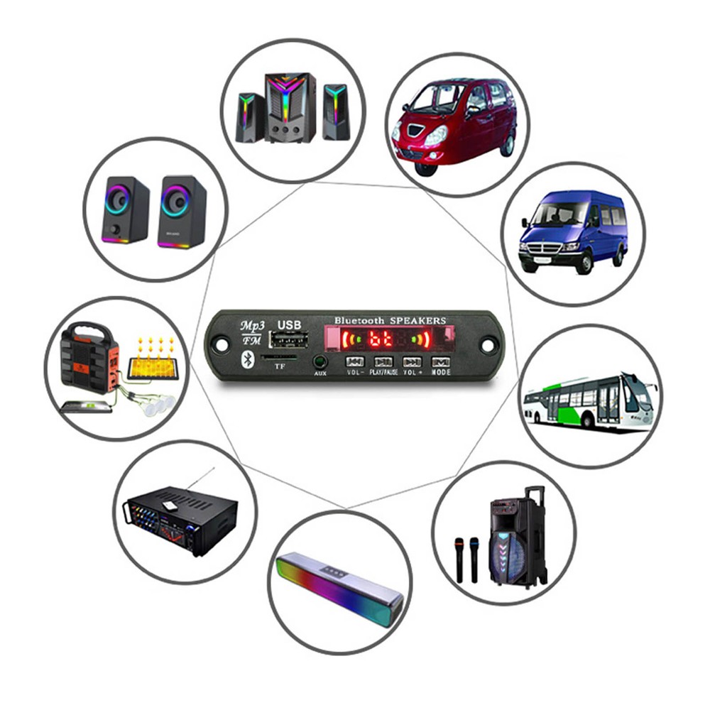 9V/12V MP3 Decoder Board USB/TF/ Reader Remote Bluetooth Car Audio Board Module