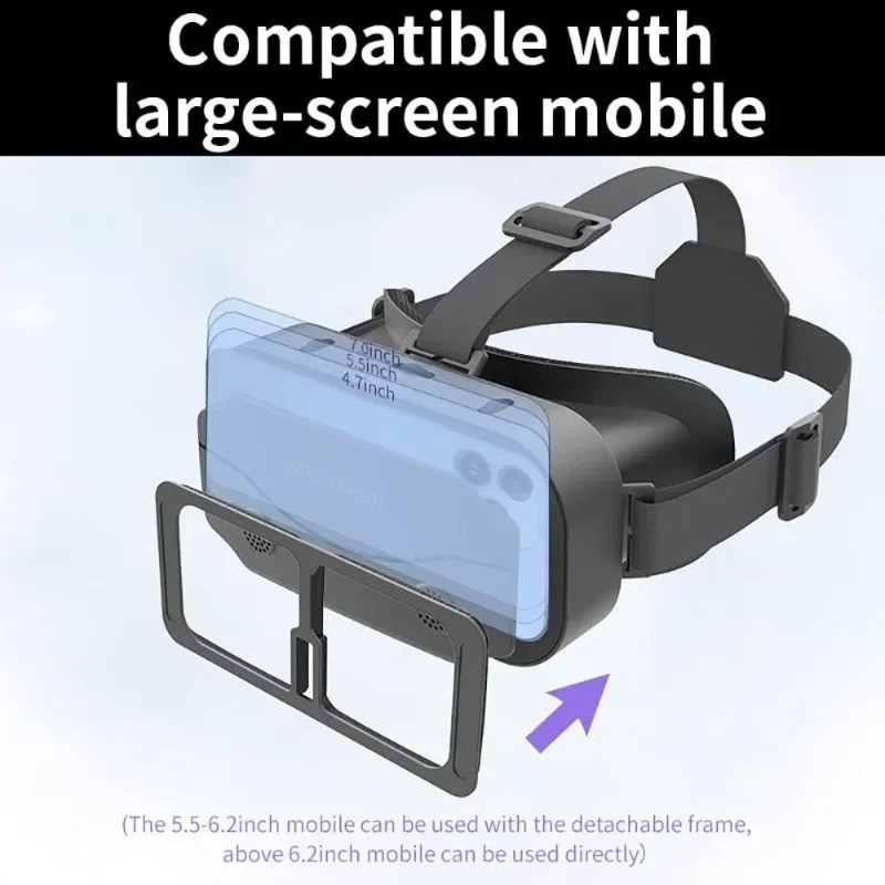 VR Headset 3D Virtual Reality Glasses for Smartphones 4.7-7.2" iPhone Android