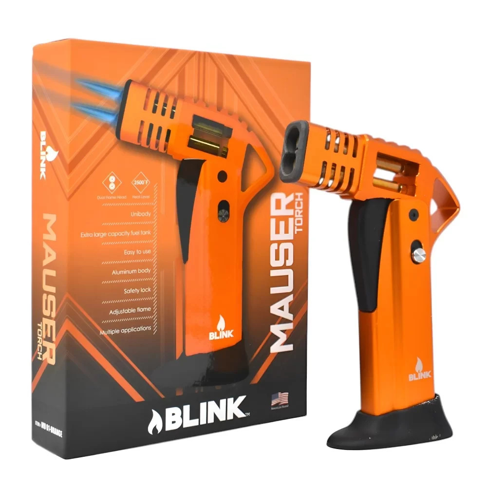 Blink Mauser Adjustable Jet Flame Torch Lighter – Refillable Butane – Assorted