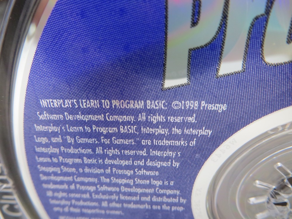 Interplay's Learn to Program BASIC (CD-ROM, 1998) For Windows 95/98 / MAC