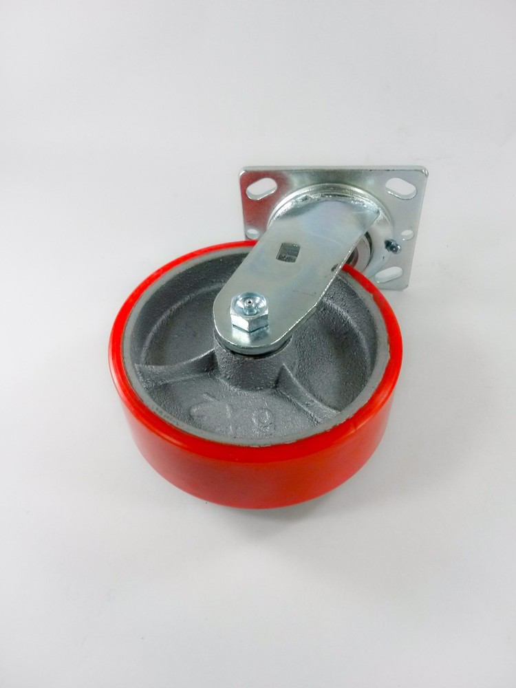 6" x 2" Polyurethane On Cast Iron (Red) - Swivel (4EA)