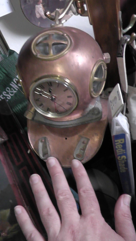 clock diving helmet brass