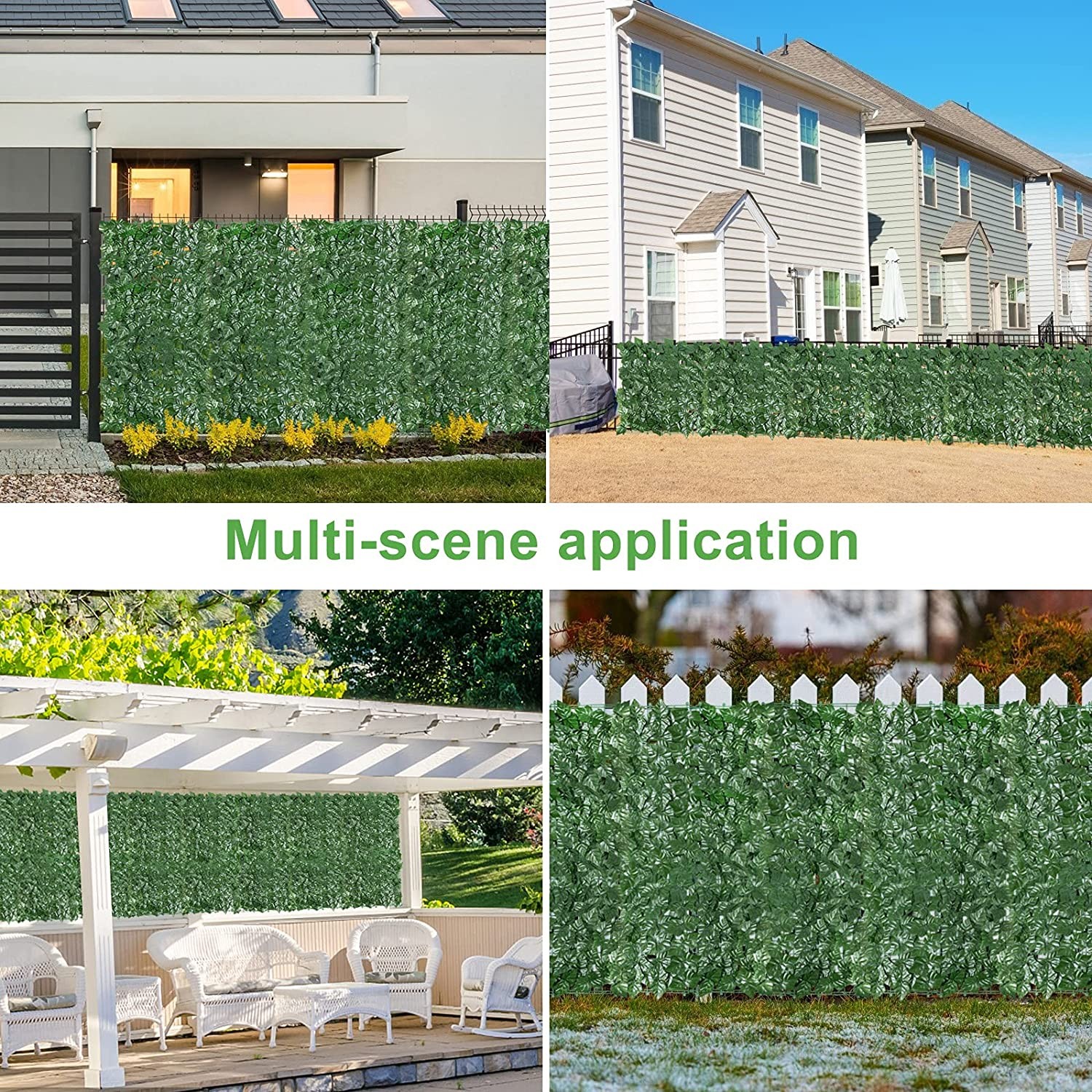 Artificial Ivy Hedge Green Leaf Fence Panels Faux Privacy Fence Screen for Home