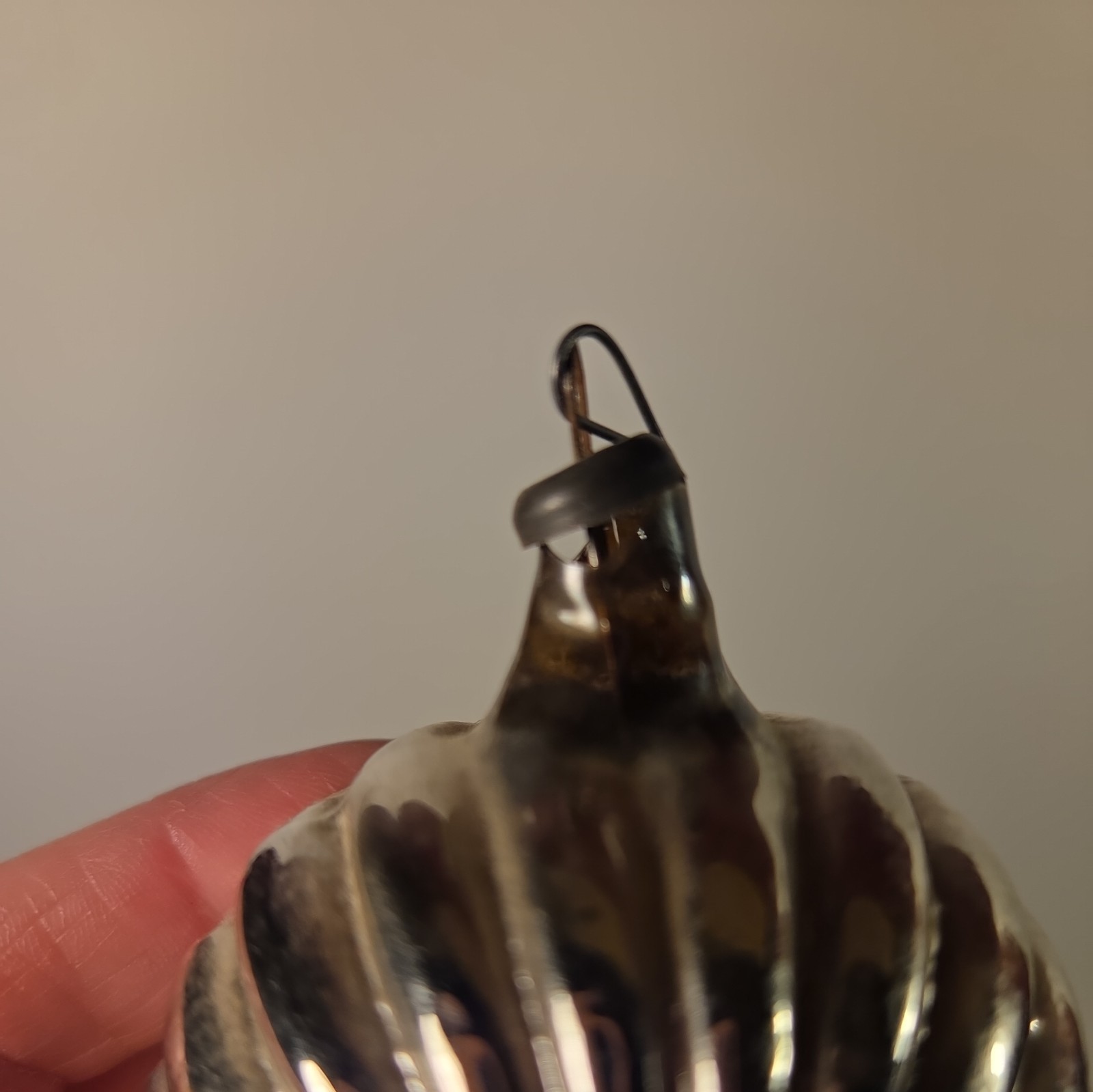 Vintage Glass Diorama PINE TREE MUSHROOMS Indent BALL Christmas Ornament Italy?