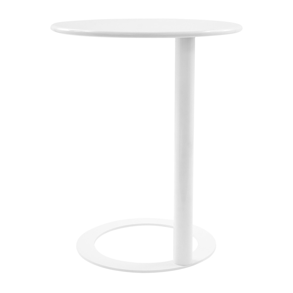 60x74cm Round Side Table with O-shaped Base, Side Table for Small Spaces