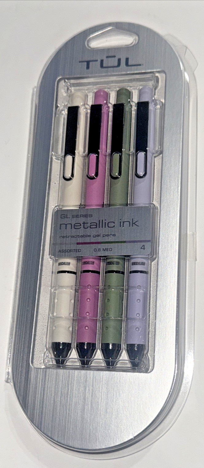 TUL GL Series Retractable Gel Pens Medium Point 0.8mm Assorted Metallic Inks NEW