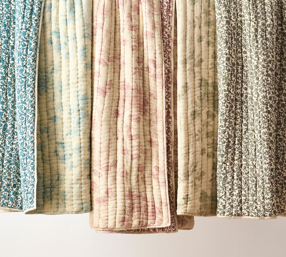 Pottery Barn Floral Cloud Reversible Quilt