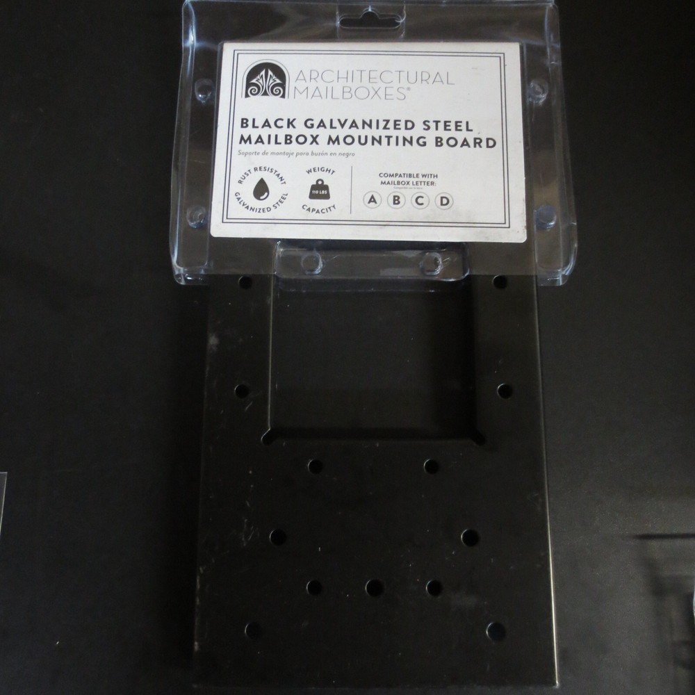 Gibraltar Black Galvanized Steel Post Universal Mailbox Mounting Bracket - 2 PC