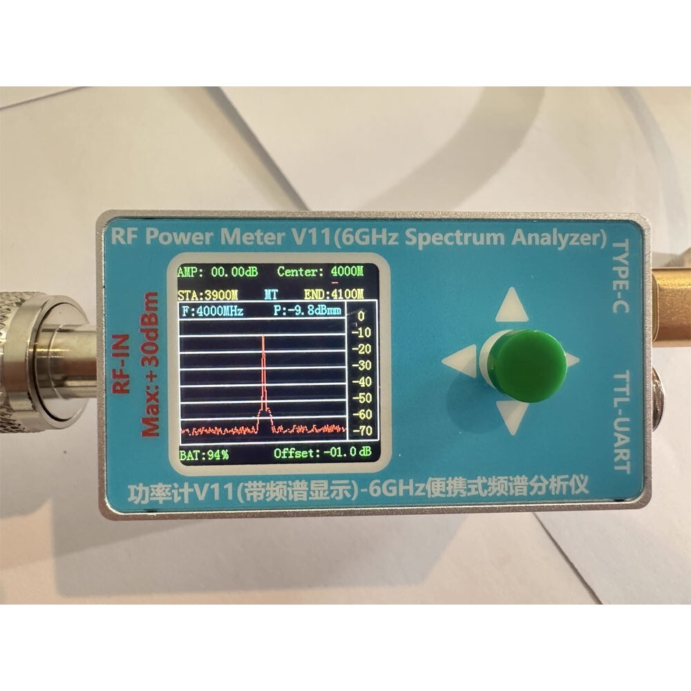 RF Power Meter V11 & 6GHz Spectrum Analyzer + Type-C Cable + SMA Adapter