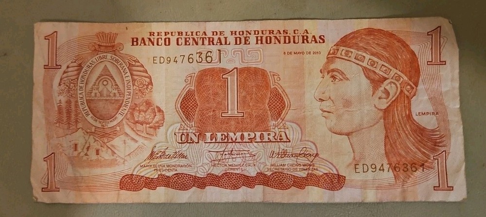 2010 Honduras 1 Lempira Note