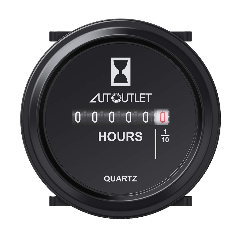 AUTOUTLET Quartz Hour Meter 2" Round - Without Metal Bracket, Rund