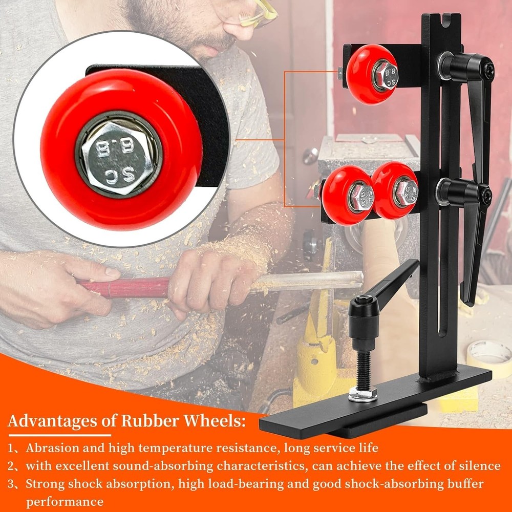Sturdy Wood Lathe Accessory with Adjustable Wheels