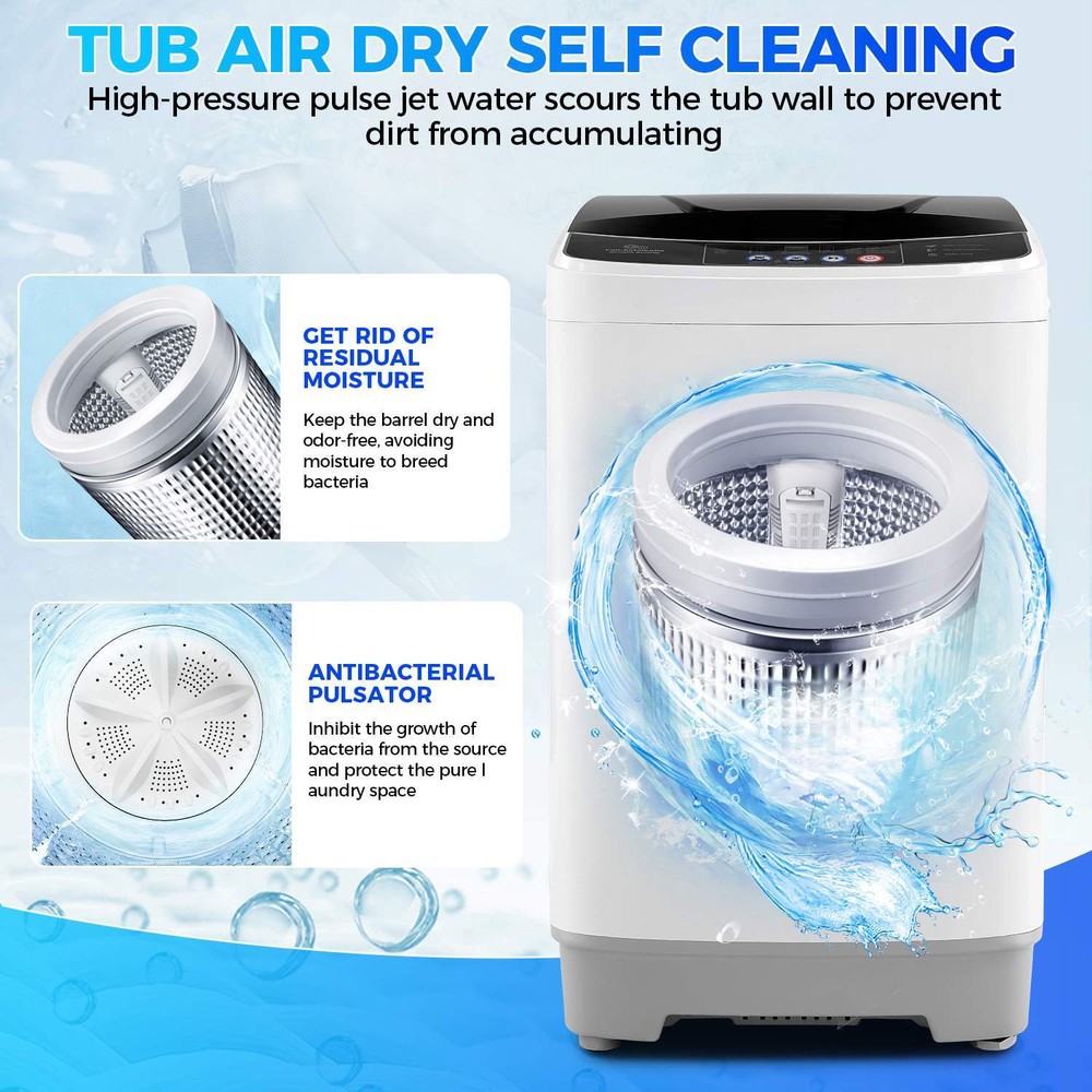 Washing Machine Full-Automatic Portable Washer Combo with Drain Pump 10 Program