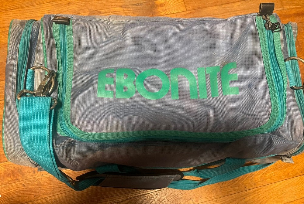 Vintage Ebonite Blue Two Bowling Ball Zip Storage Bag