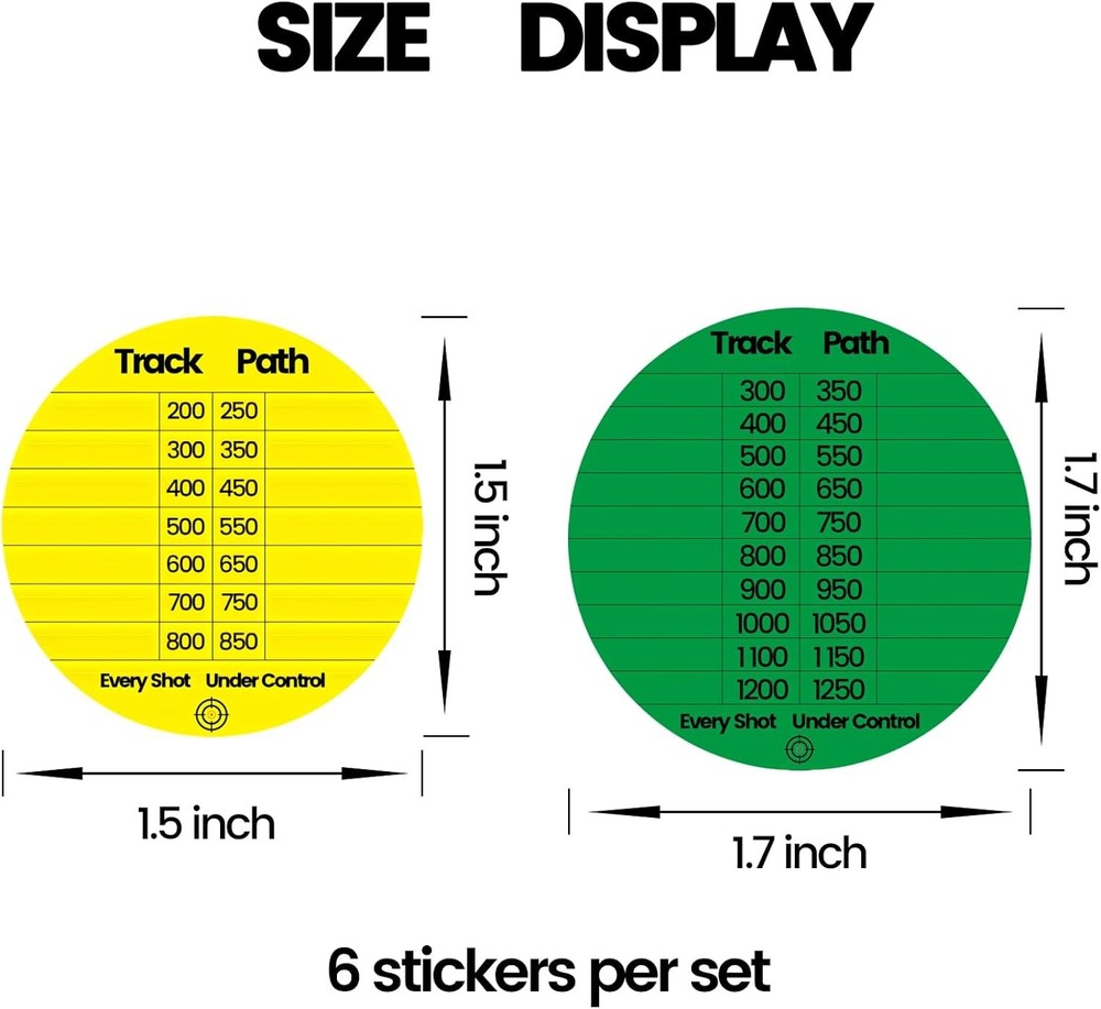 Twizz Scope DOPE Sticker Pack: Removable, Writable Adhesive Yellow + Green