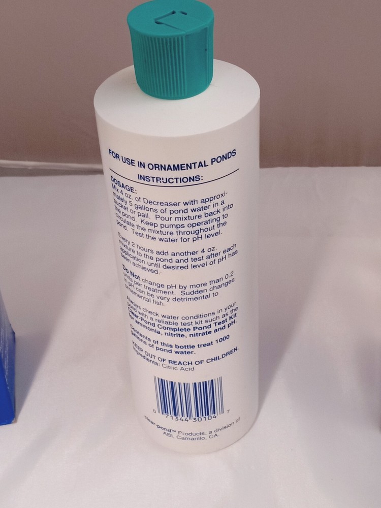 2 - CLEAR POND PH DOWN Pond Water PH Reducing Solution 16-Ounce Bottle, White