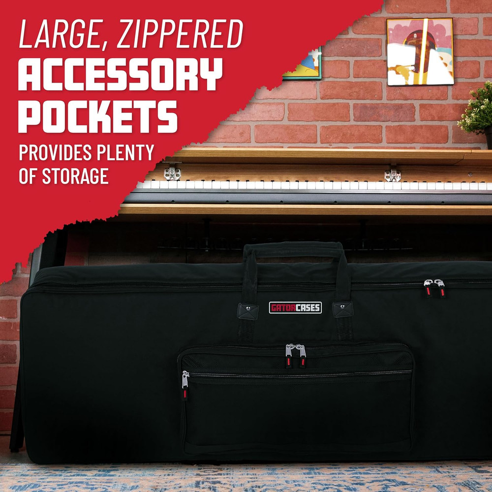 Cases Slim Line 88-Note Padded Keyboard Gig Bag with Adjustable Interior Securit
