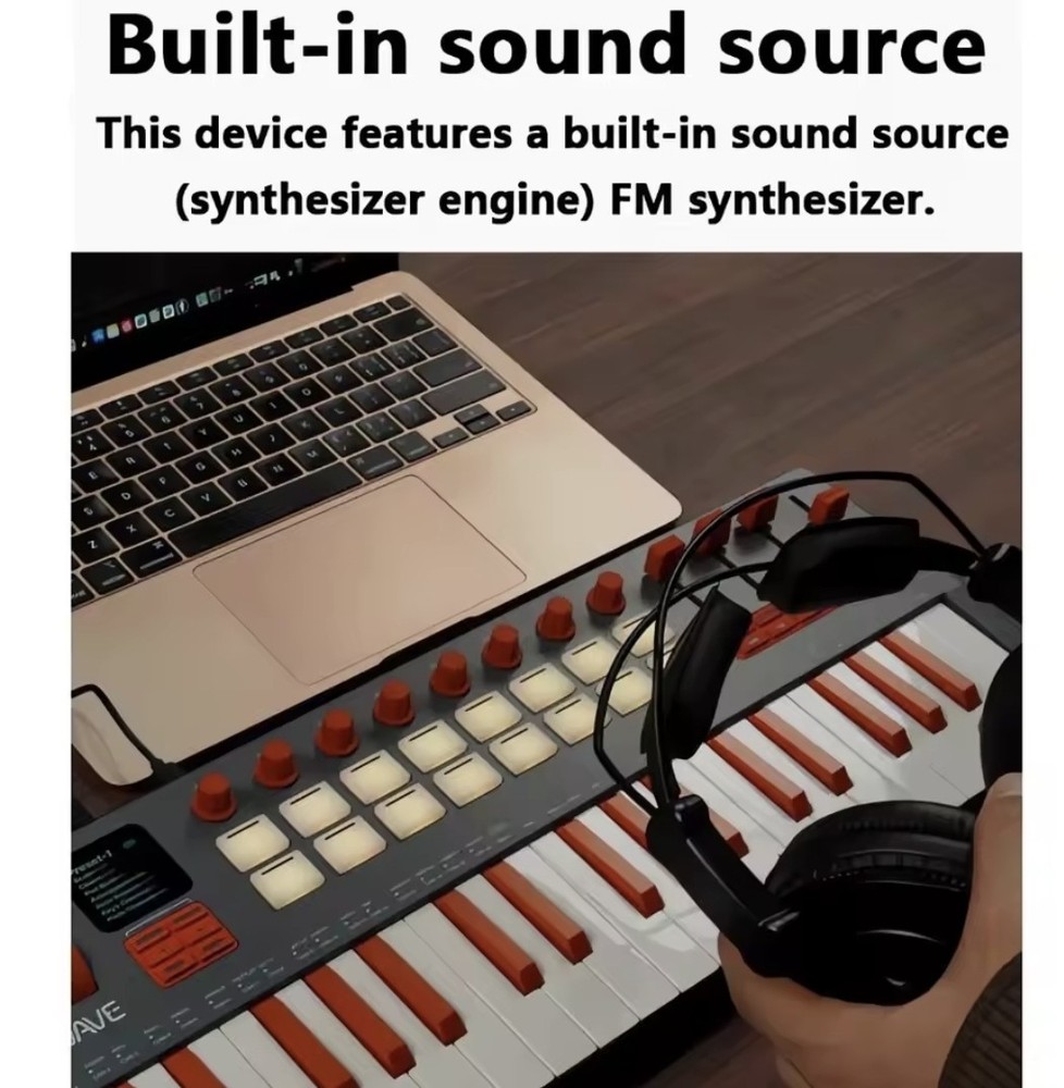 M-VAVE SMK-37 ELITE Wireless MIDI Keyboard Controller, PC, Mac, iOS, Android