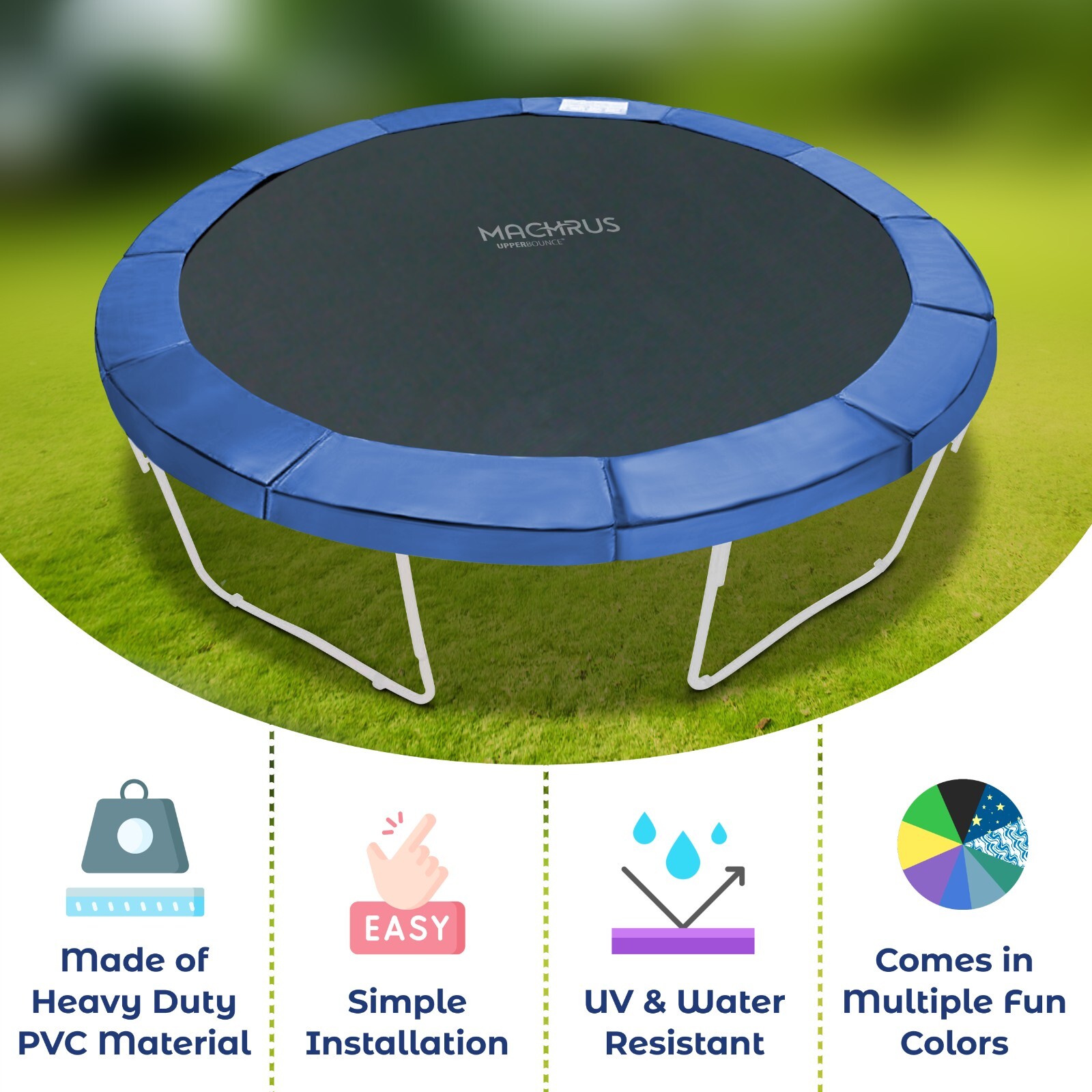 Square Trampoline Replacement Parts: Jumping Mat, Safety Net - Pad, Spring Cover