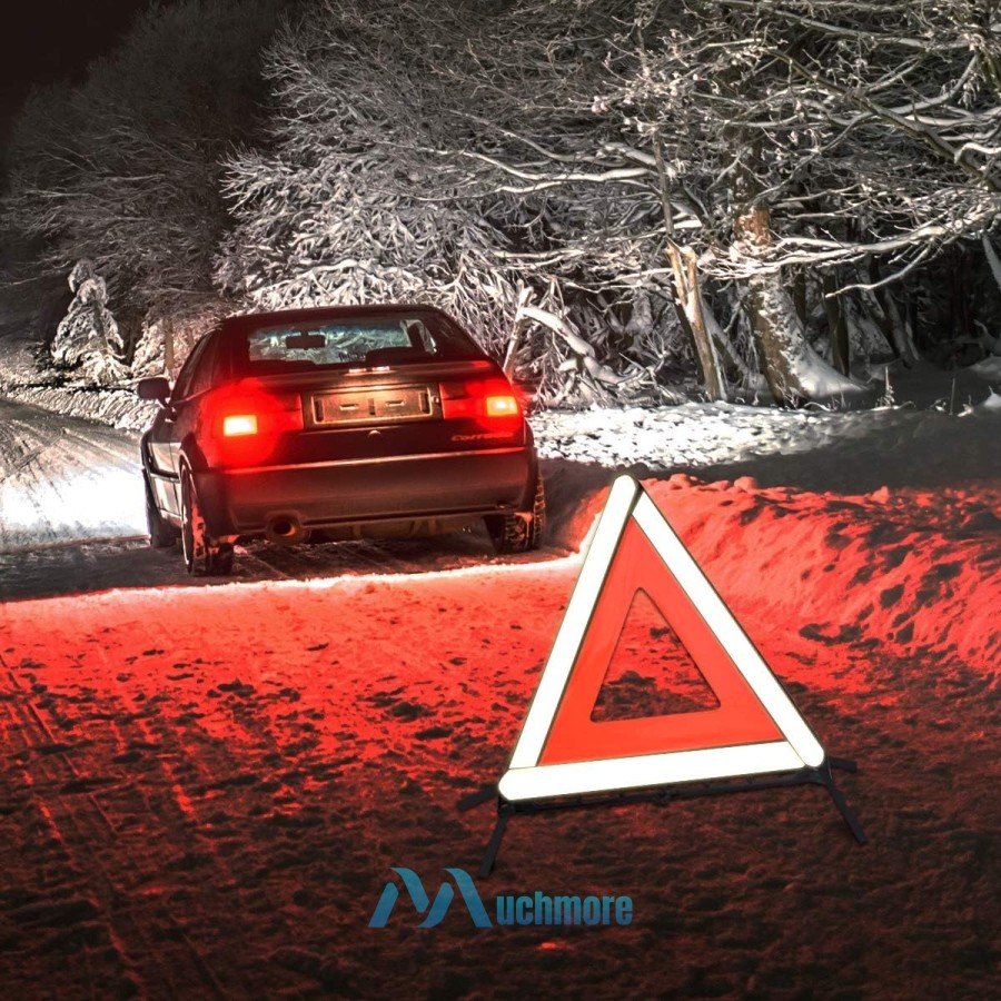 3PCS Emergency Warning Triangles Reflective Safety Roadside Triangle Kit for Car