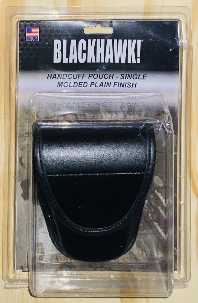 BlackHawk Black Single Handcuff Pouch Molded Solid Plain Finish 44A100PL - USA