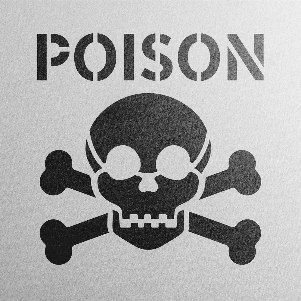 Poison Symbol Stencil - Durable & Reusable Mylar Stencils