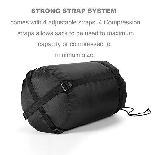 2x 46L Sleeping Bag Stuff Sack Black Compression Sack for Backpacking & Camping