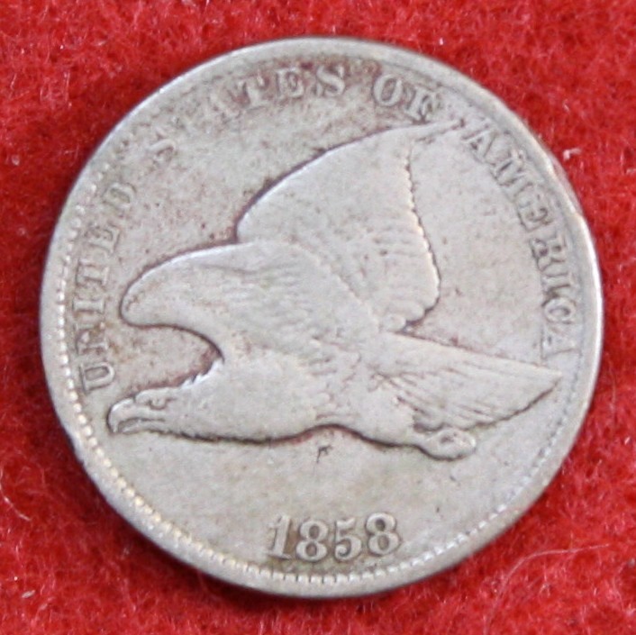 1858 Sm Letters Flying Eagle Cent Penny Coin FE108