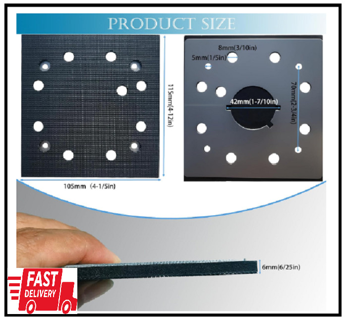 2 Pack Upgrade Hook and Loop Replacement Sander Pad for DeWalt DW411 D26441