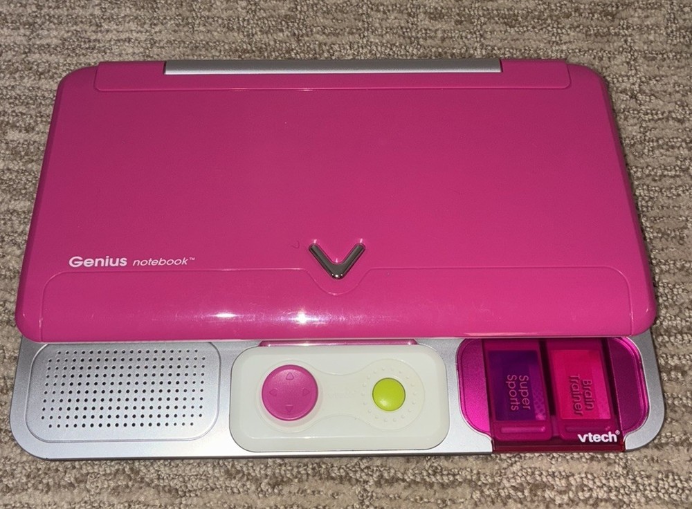 Pink Genius Notebook Computer Toy Learning Games Brain Math Works!