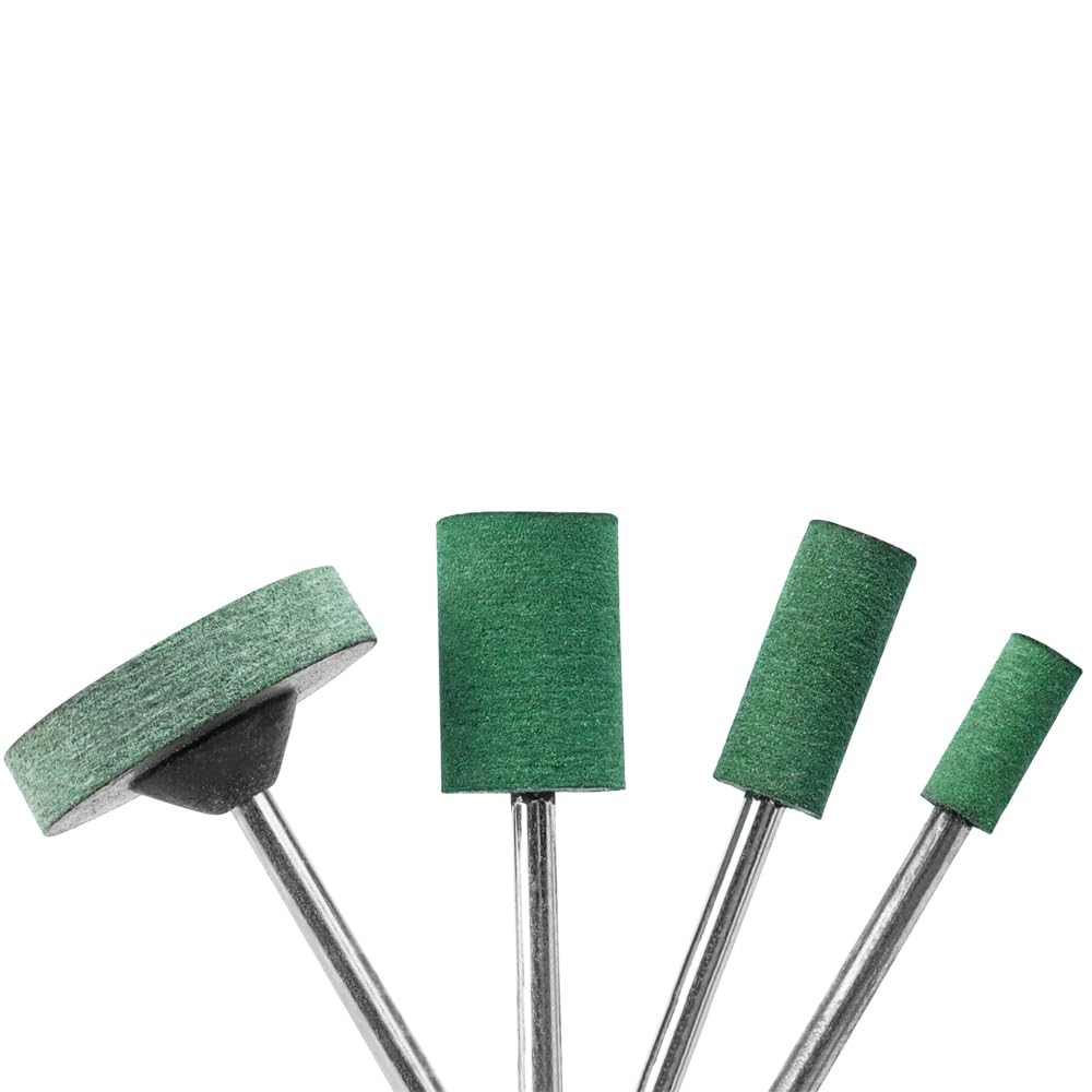 39 Pcs Rubber Polishing Drill Bits,Green Buffer Abrasive Bits Metal Polish Tips