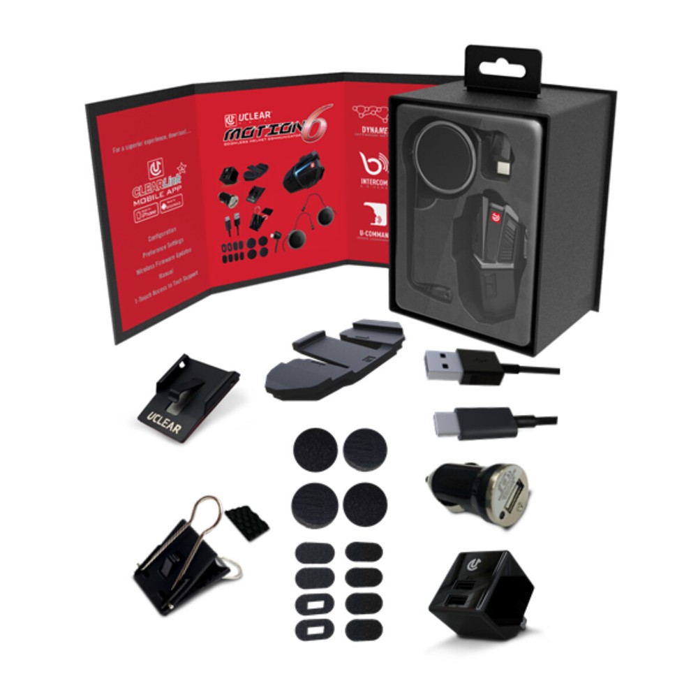 U-Clear Motion 6 Helmet Bluetooth Communication System
