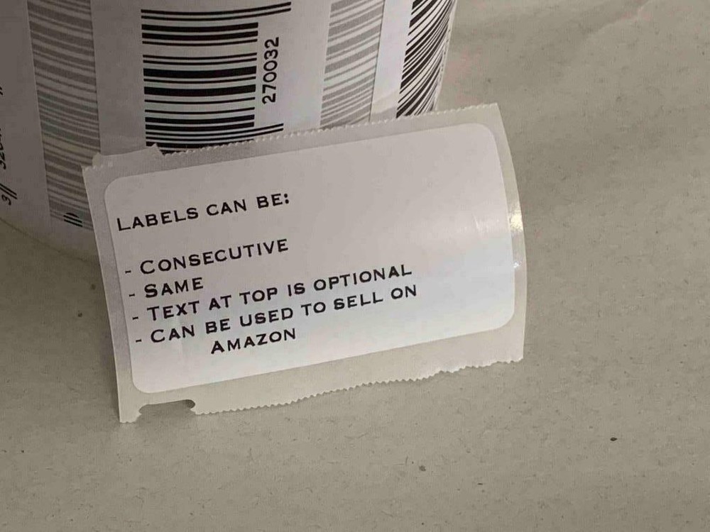 UPC Barcode Consecutive (or Same) Labels Pre-Printed CUSTOM START 2"x1" Stickers