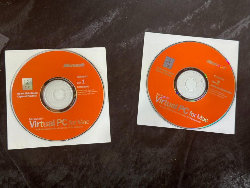 Microsoft Virtual PC for Mac Ver 6.1 w/ Microsoft Windows XP Professional