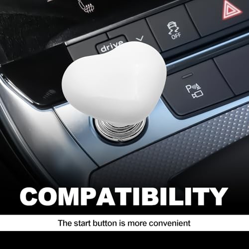 Car Push to Start Button Cover One Touch Engine Start Stop Ignition White