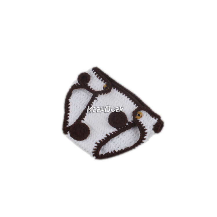 Newborn Baby Kids Knit Clothing Cow Shorts Hat Crochet Photography Studio Props