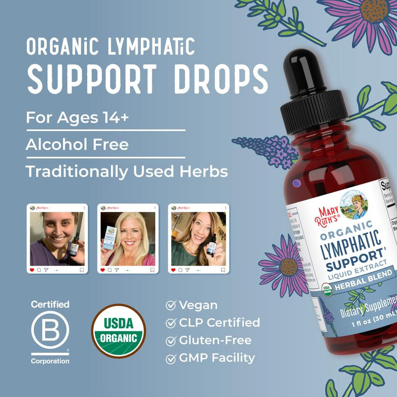 MaryRuth's Lymphatic Support Herbal Blend Liquid Drops - USDA Organic Lymphatic