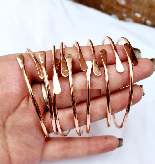 Adjustable Copper Bangle Set: Stylish Statement Bracelets Birthday Bangles Si114
