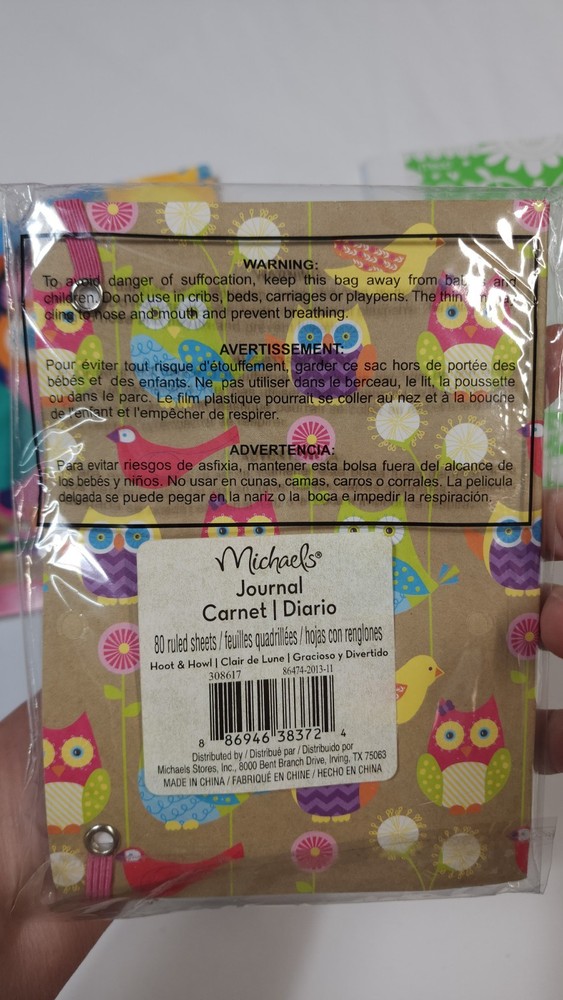 Set of 3 Lined Owl Notebooks Different Sizes & Styles