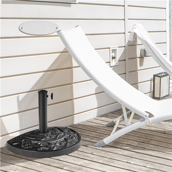 Half Round Patio Umbrella Base 20 lb 1.5″/1.9″Outdoor Umbrella Base, Black