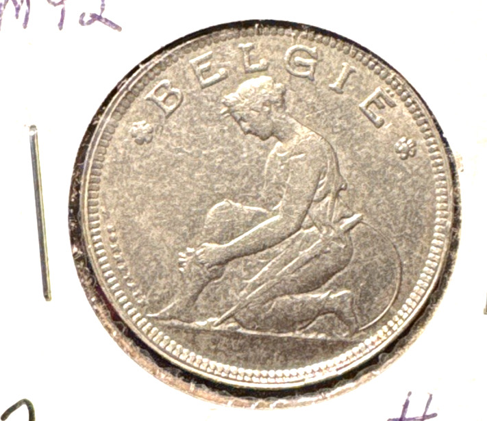 Belgium 1924 2 francs KM 92 XF