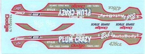 Yesteryear Plum Crazy Challenger SS/B Drag decal