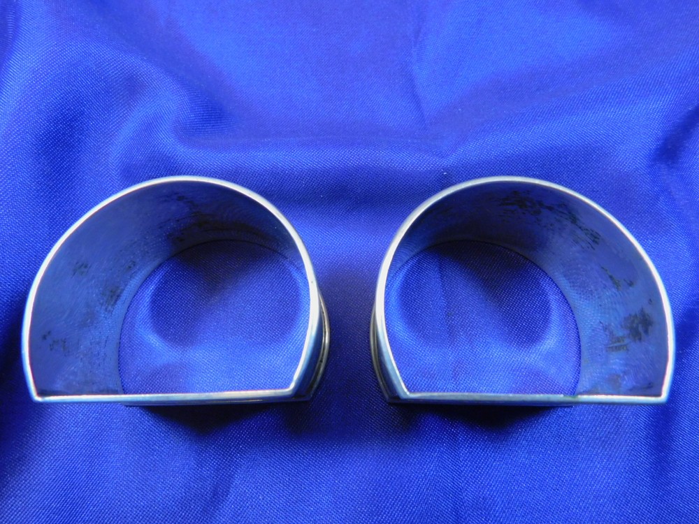 SIAMESE UNIQUE STERLING SILVER NAPKIN RING PAIR - EXCELLENT CONDITION A