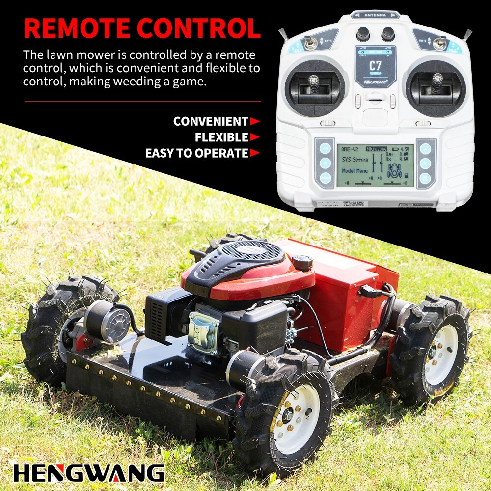 Robot lawn mower sale！Remote Control Lawn Mower 45° Climbing Adjustable Height