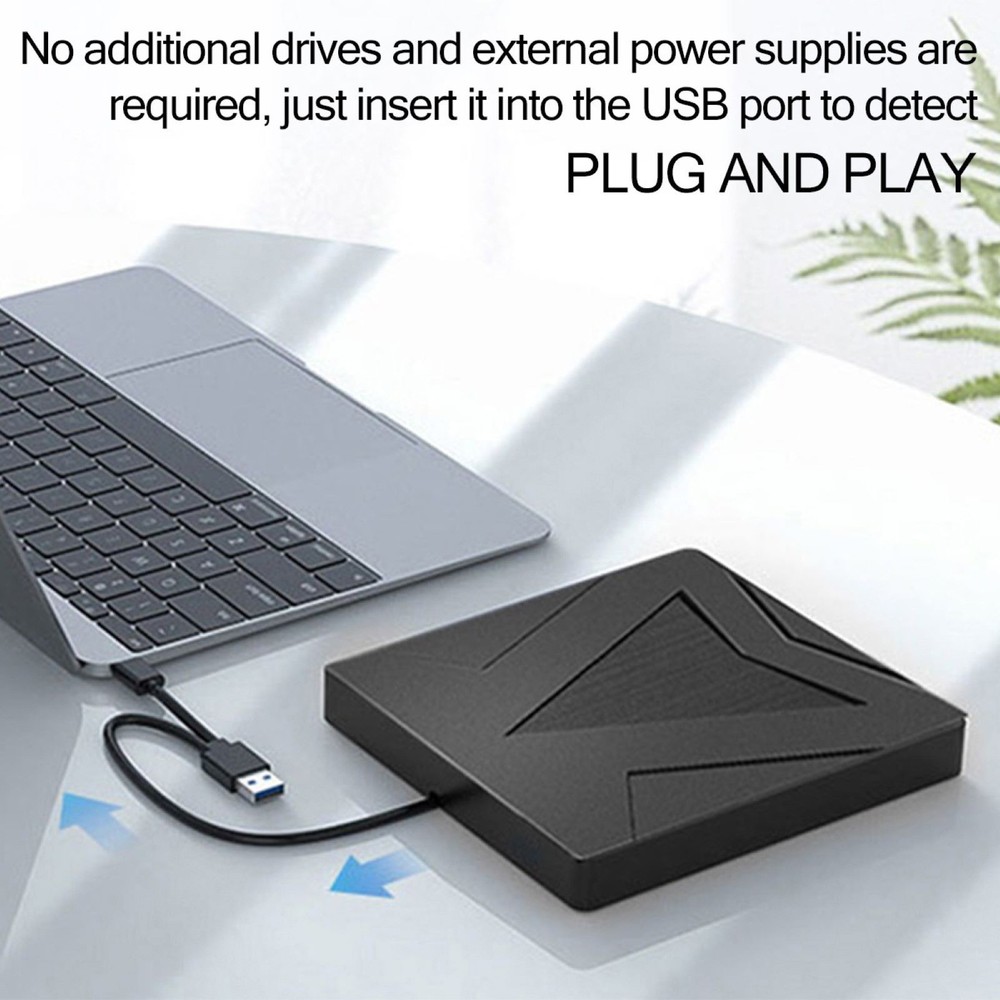 Shockproof External DVD Drive High-Speed 5Gbps USB-C&USB-A Dual Interface Drive