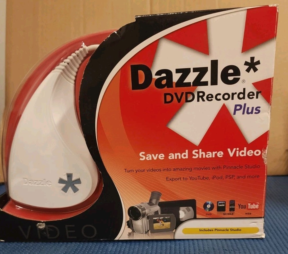 Pinnacle Studio Dazzle DVD Recorder Plus Save & Share Video Device/ NEW OPEN BOX